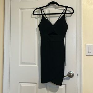 Strappy Black Body Con Tulip Dress Size S